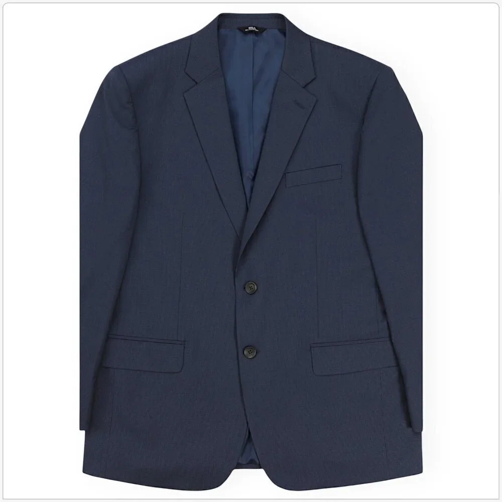 J.M. Haggar Men's Premium Stretch Navy Houndstooth Suit Jacket NWT 44 Regular